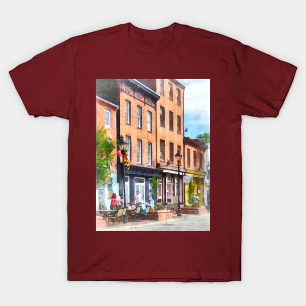 Baltimore MD - Fells Point Street T-Shirt by SusanSavad